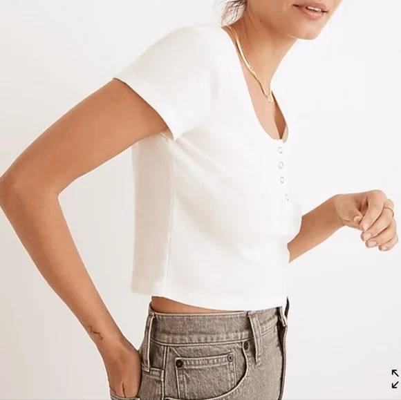 Madewell White Crop Top - Picture 2 of 8